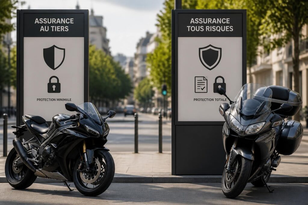 découvrez les différences entre l'assurance moto au tiers et tous risques pour faire le meilleur choix selon vos besoins et votre budget.