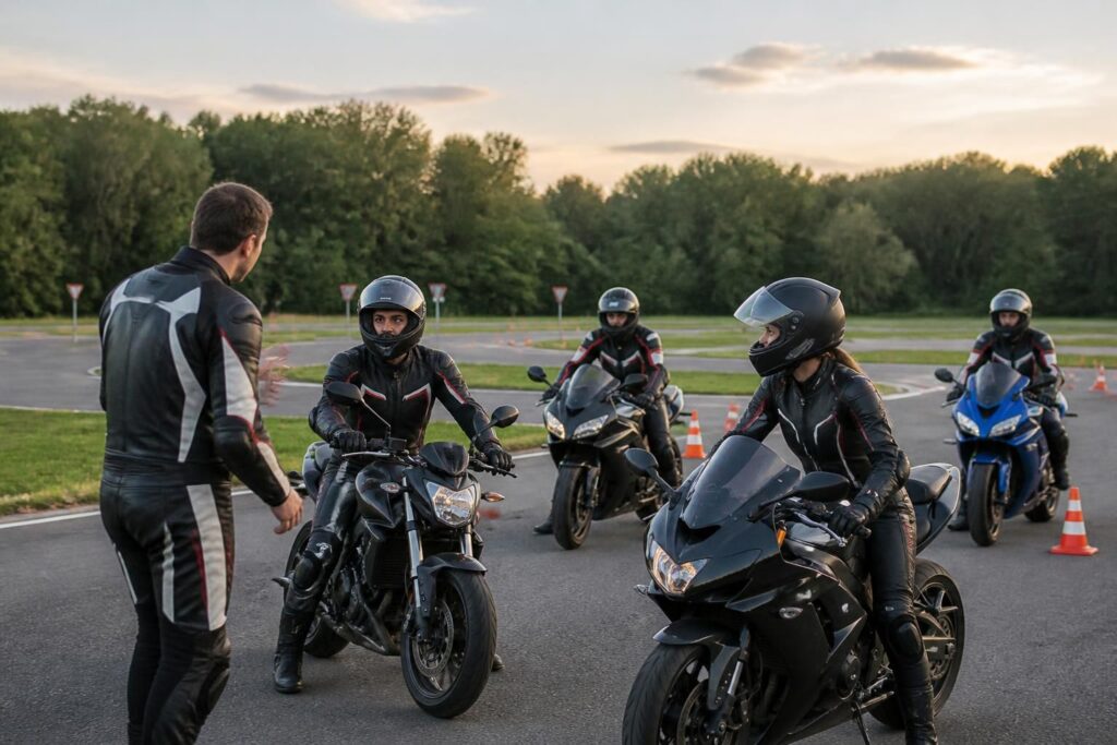découvrez nos stages de pilotage moto pour améliorer votre technique, gagner en confiance et rouler en toute sécurité.