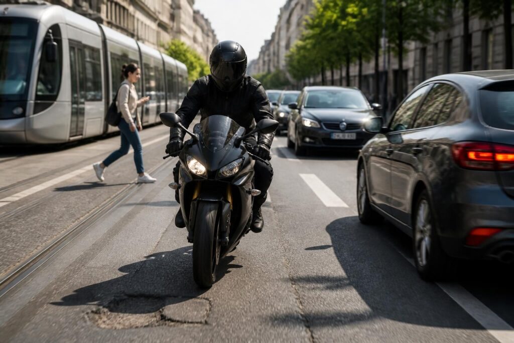 Circuler en ville à moto : pièges et bons réflexes