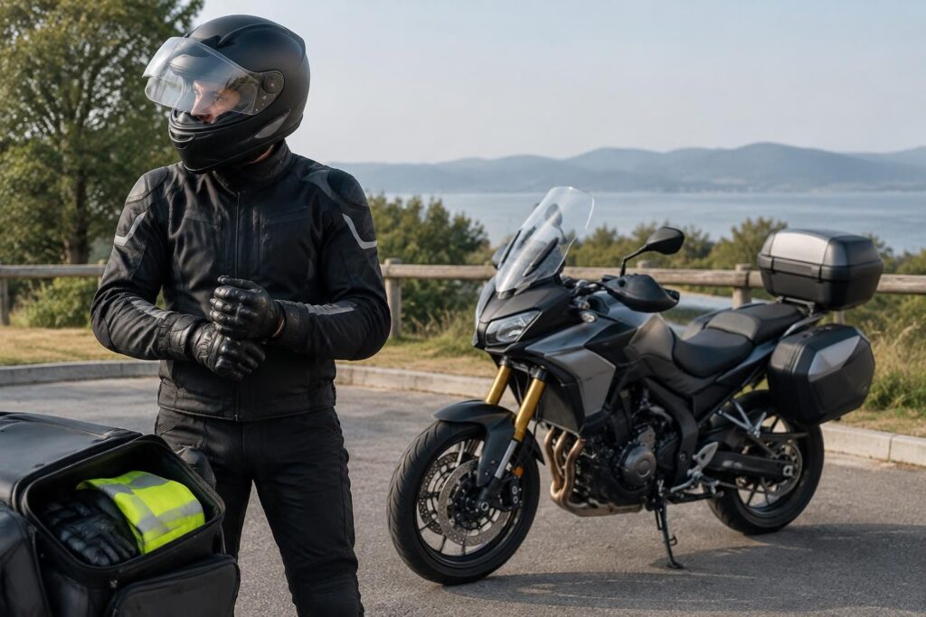 casque homologué, gants certifiés, gilet de sécurité… découvrez les équipements obligatoires à moto et les sanctions prévues par la loi.