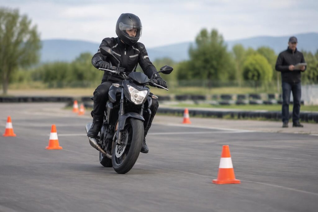 Maîtriser la moto à allure lente pour l’examen